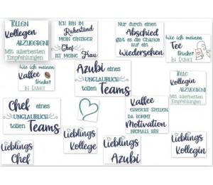 Stickserie - Sprüche At Work 2